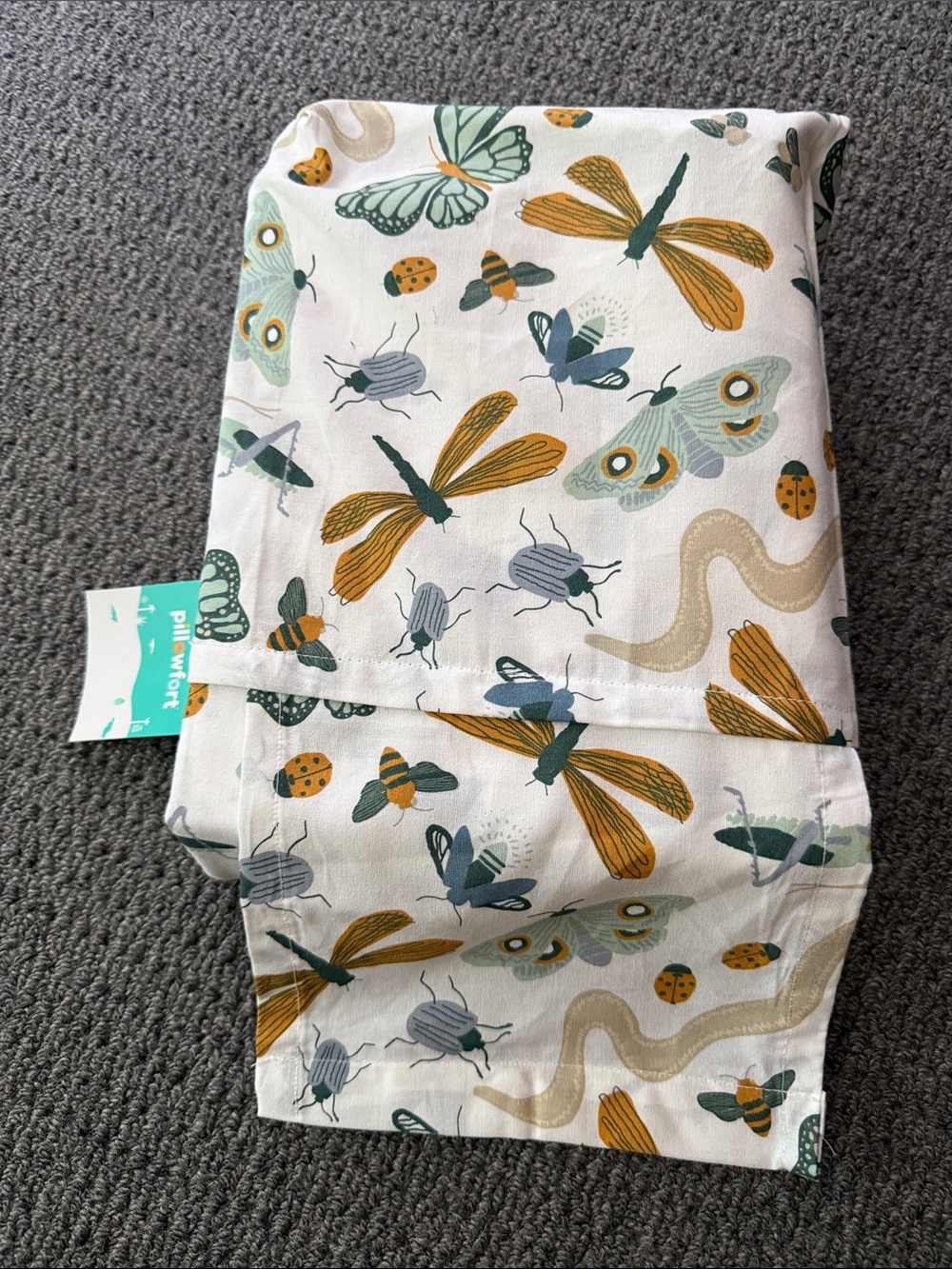 Toddler Insect Print Cotton Kids' Sheet Set Pillowfort Standard Crib 3 piece bug - Picture 2 of 3